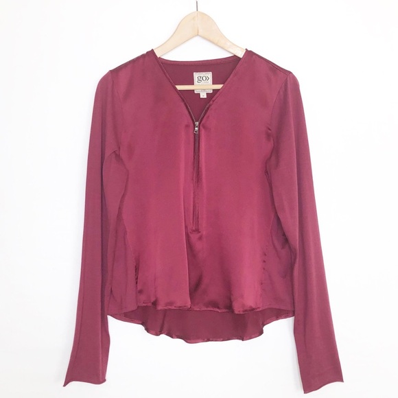 G.O. Silk go, zippy, redux Burgundy top - Picture 9 of 10